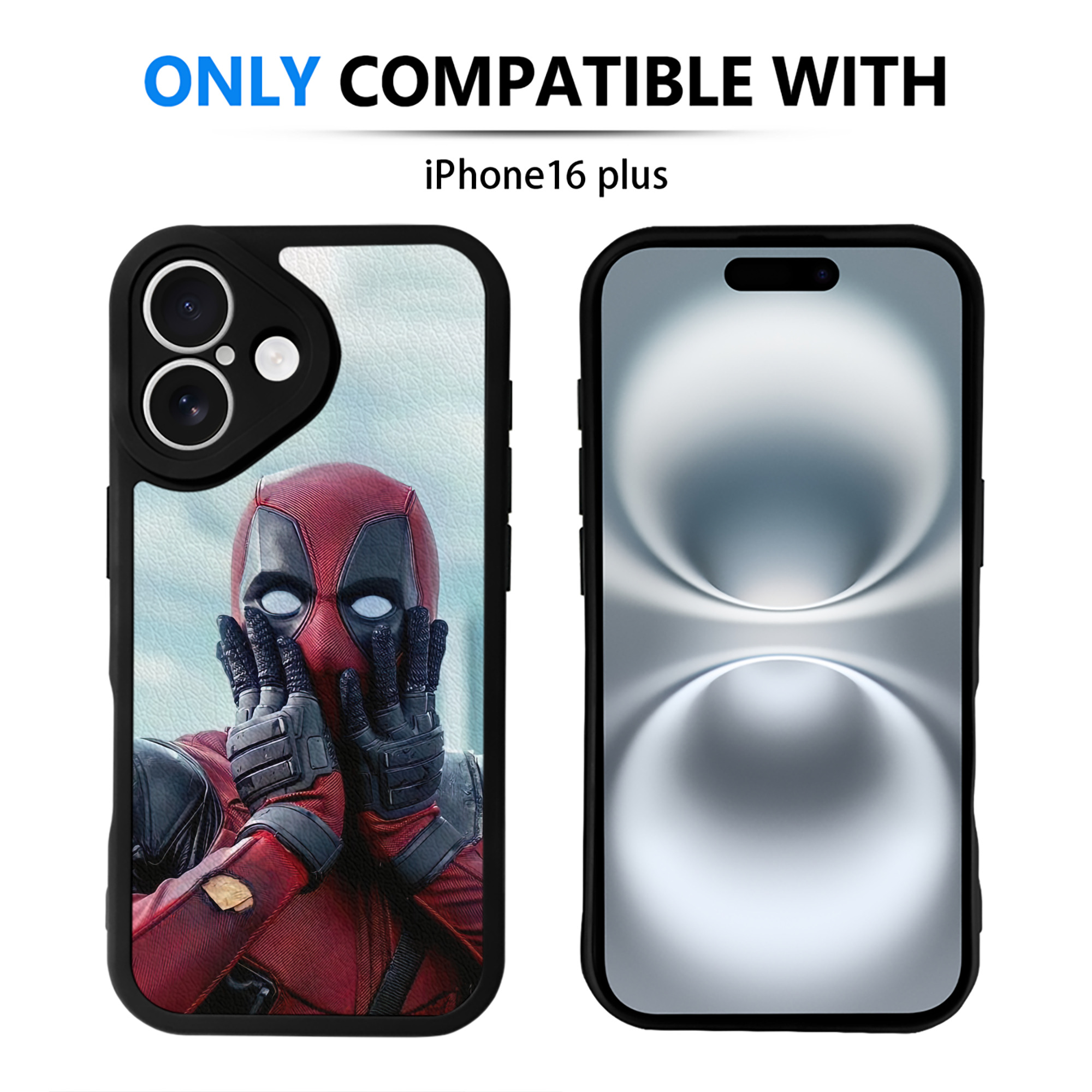 （画像用） Deadpool デッドプール 【iPhone 16シリーズ対応】シリコンスマホケース（レザー調） 材質：シリコン